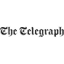 The Telegraph logo in classic blackletter font on a plain white background with sharp contrast