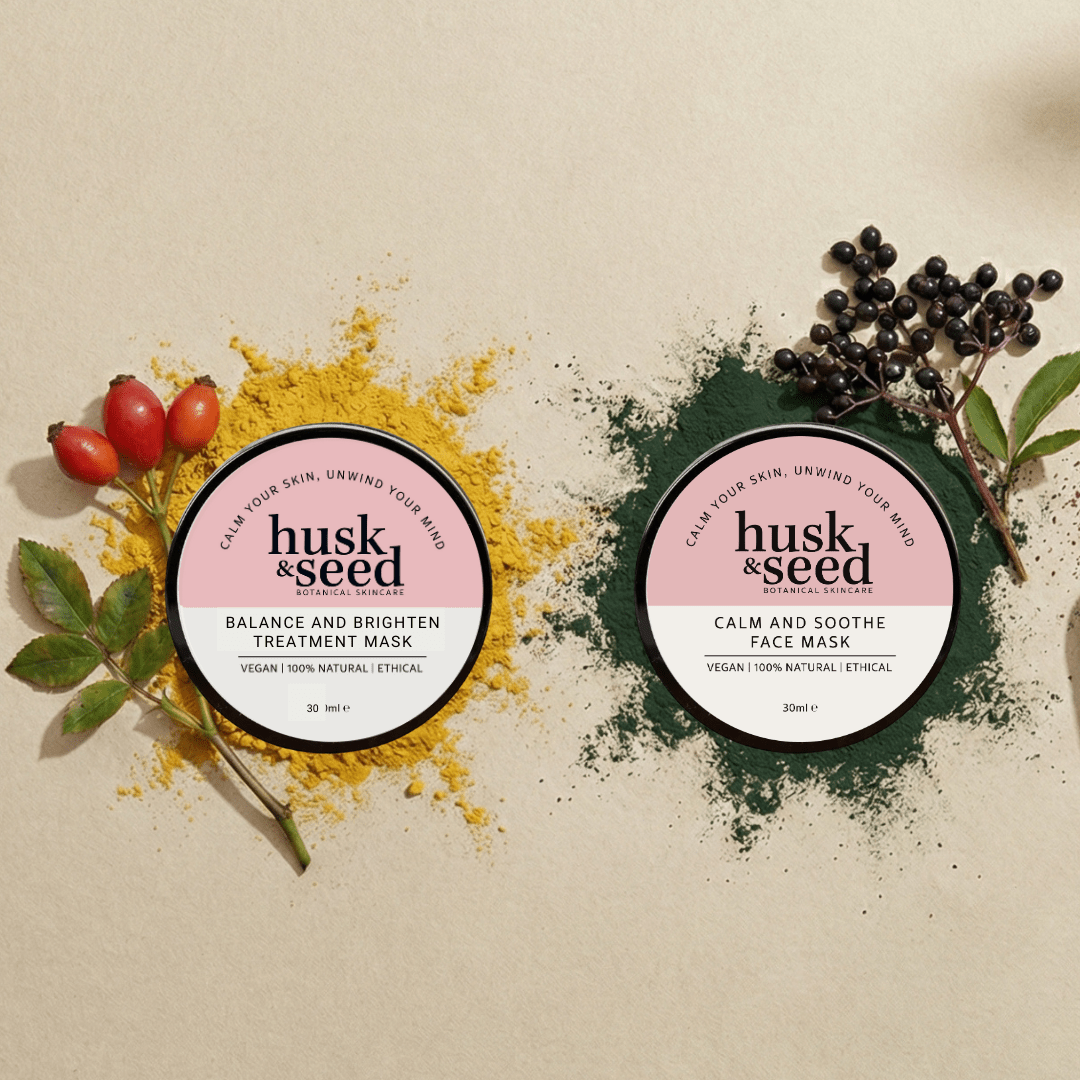 Calm & Brighten Mask Duo (Save 7%) - Husk & Seed