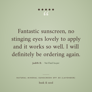 Customer review of Natural Mineral Sunscreen SPF 50 (Lavender)