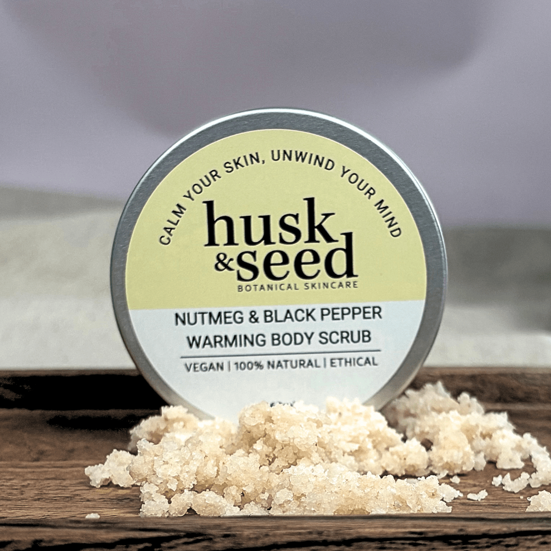 Nutmeg & Black Pepper Warming Body Scrub - 60ml - Husk & Seed