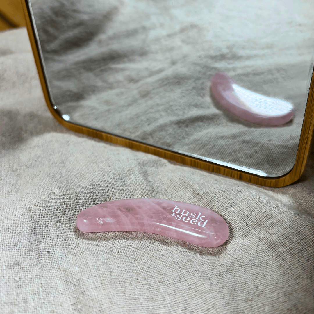 Rose Quartz Gua Sha Facial Tool - 50% off Introductory Offer - Husk & Seed
