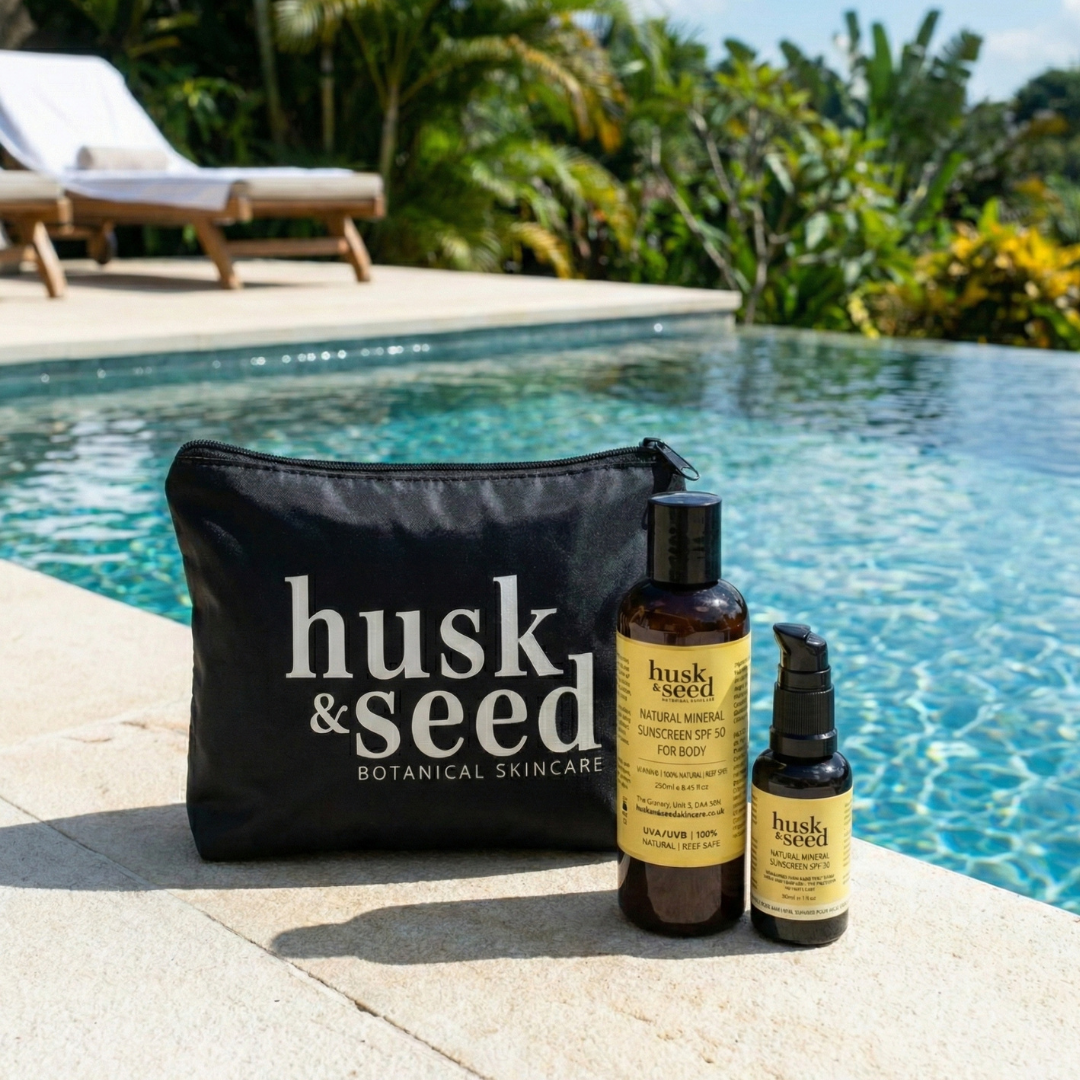 Sunscreen Face & Body + The Botanical Sun Pouch - Husk & Seed