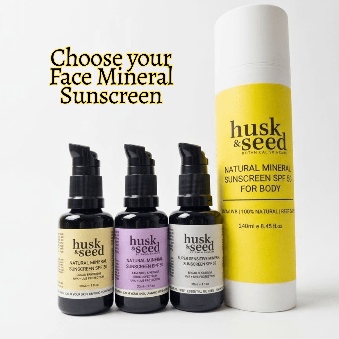Sunscreen Face & Body + The Botanical Sun Pouch - Husk & Seed