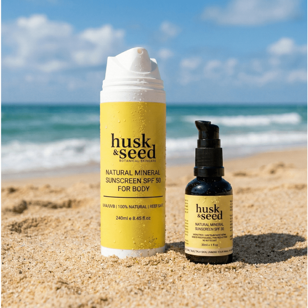 Sunscreen Face & Body + The Botanical Sun Pouch - Husk & Seed
