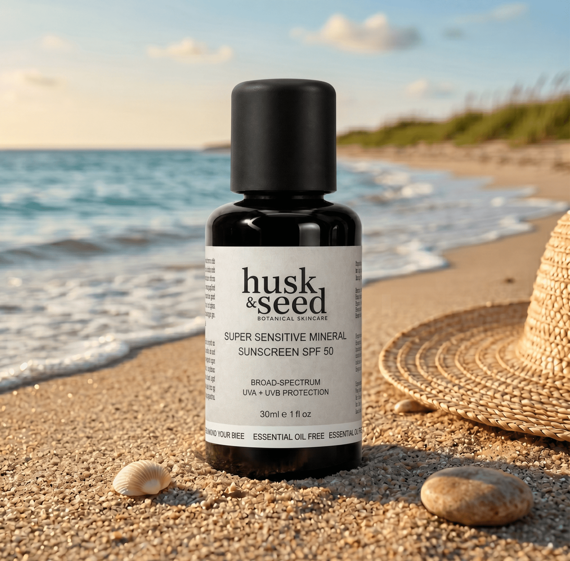 Super Sensitive Mineral Sunscreen SPF 50 (Essential Oil Free) - Husk & Seed