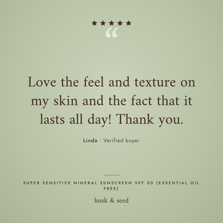 Customer review of Super Sensitive Mineral Sunscreen SPF 50 (Essential Oil Free)